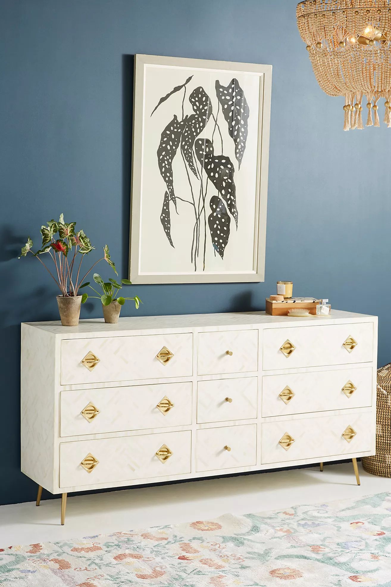 Optical Inlay Nine-Drawer Dresser | Anthropologie (US)