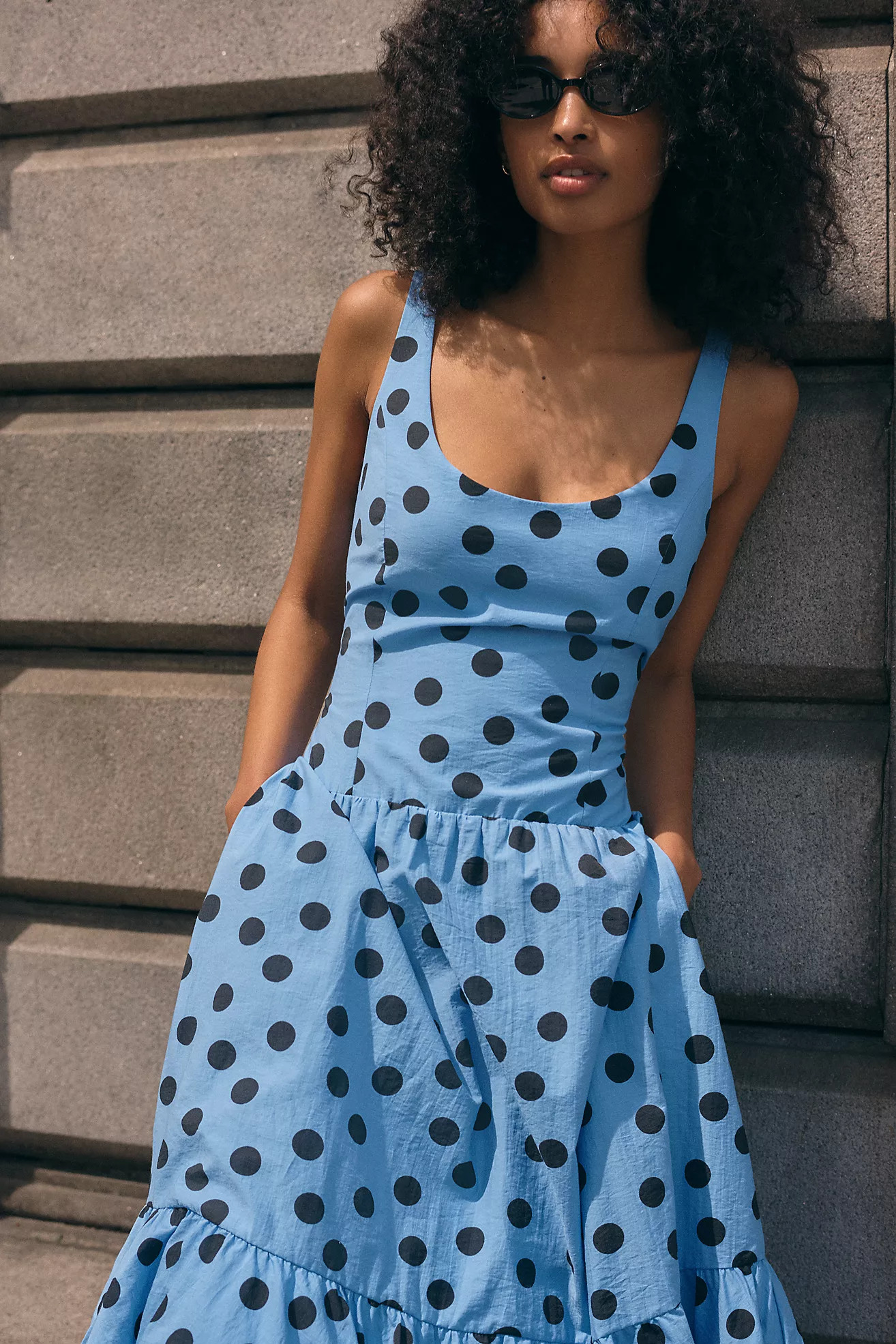 Maeve Drop-Waist Midi Dress | Anthropologie (US)