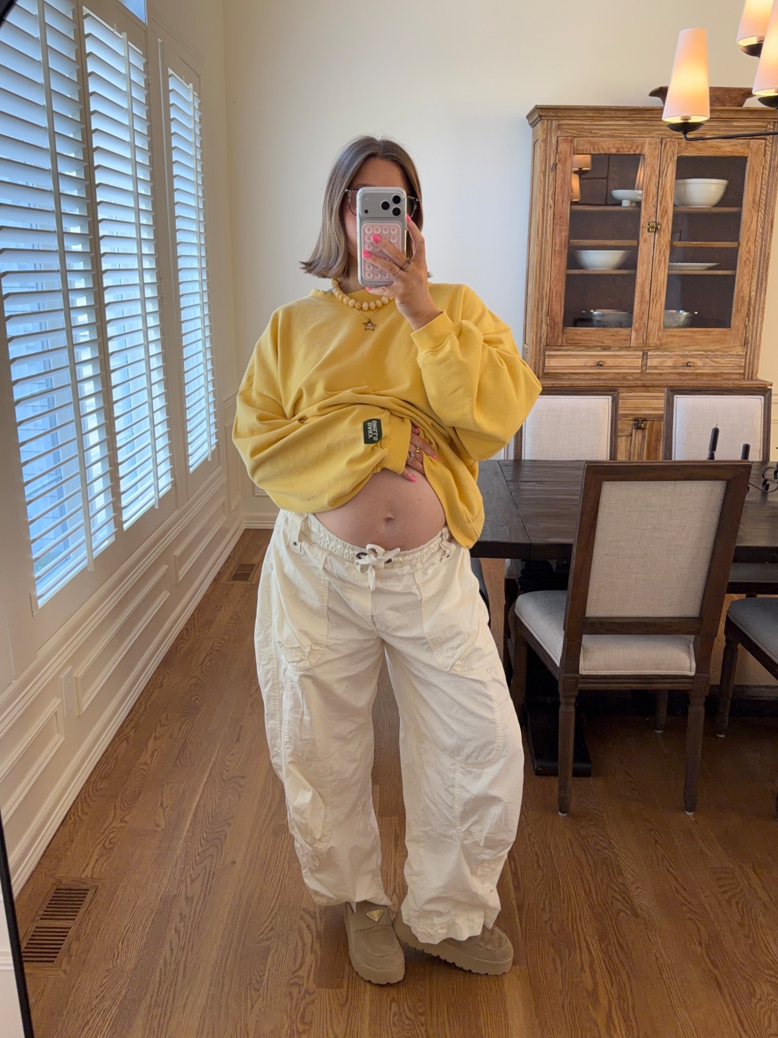 Pants size large I went up one size for pregnancy (20+ weeks) and they have a lot of room in legs/butt/waist to grow they’re so comfy. Size M/L in daily drills sweatshirt my faves and this yellow is so good. Also linked my fave tshirt smooth bra!! 


#LTKBump