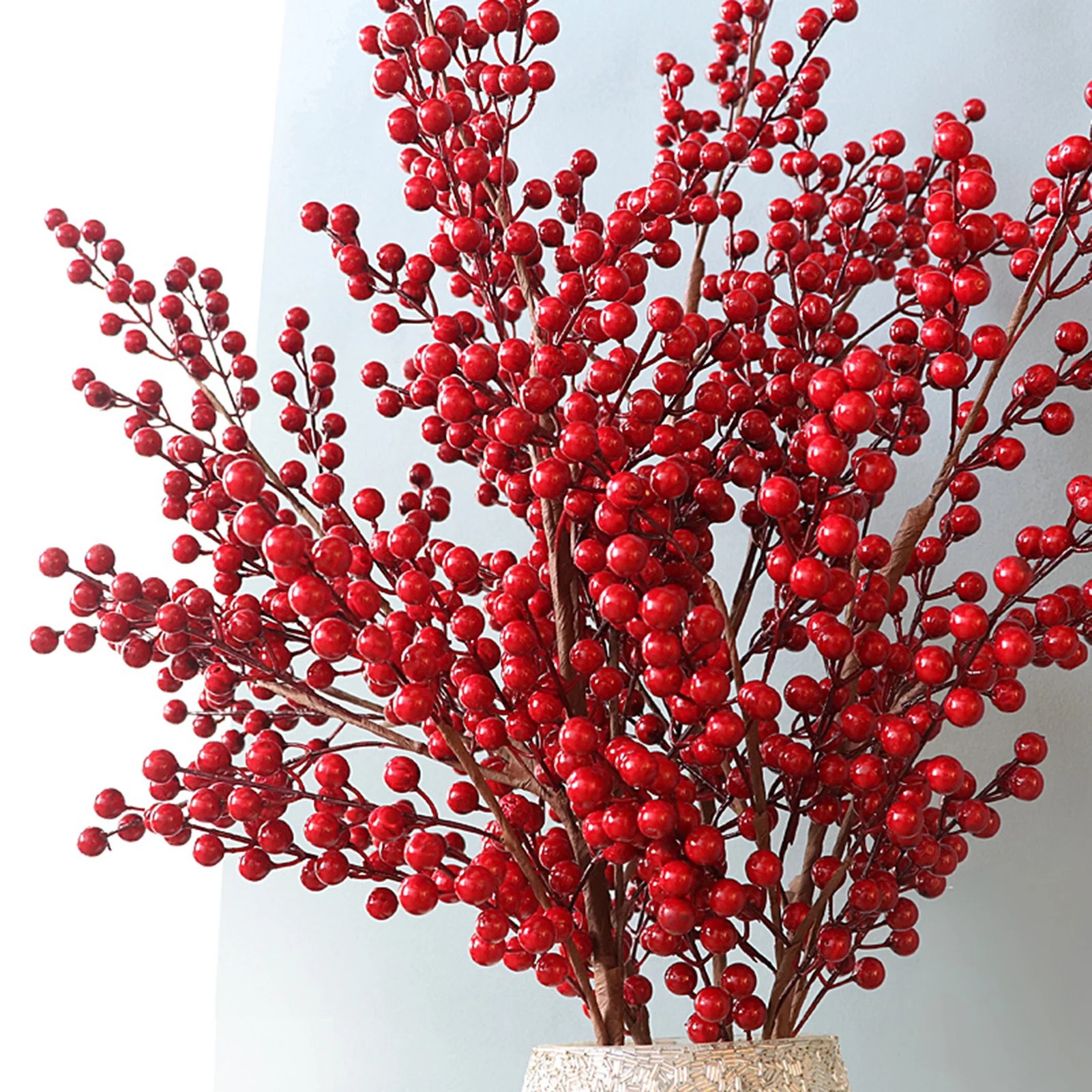 Visland 8Pack Artificial Red Berry Stems Branches, Fake Berry for Christmas Tree Xmas Wreath Deco... | Walmart (US)