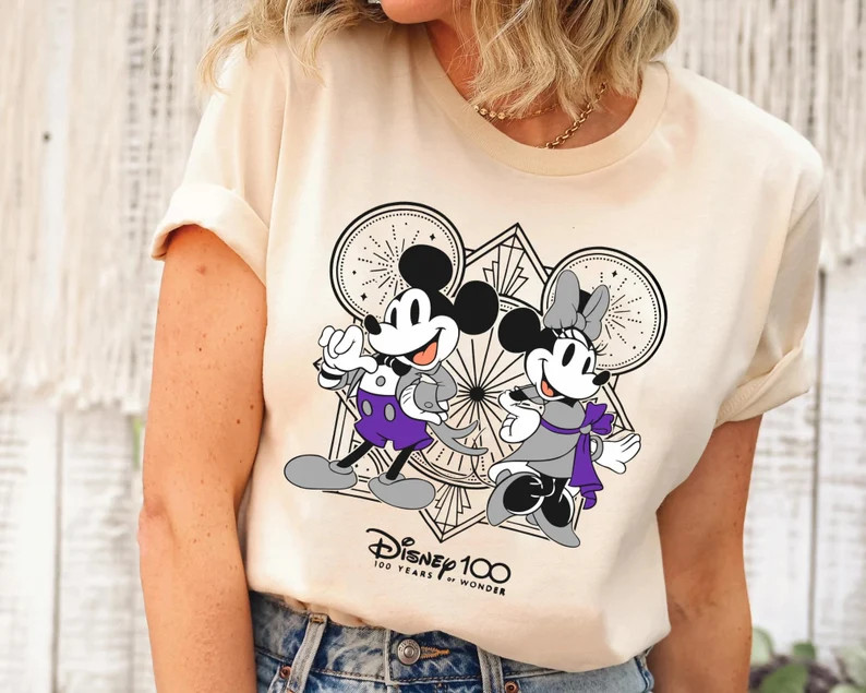 Retro Mickey and Minnie Mouse Disney 100 Years Of Wonder Shirt / Walt Disney World T-shirt / Disn... | Etsy (US)