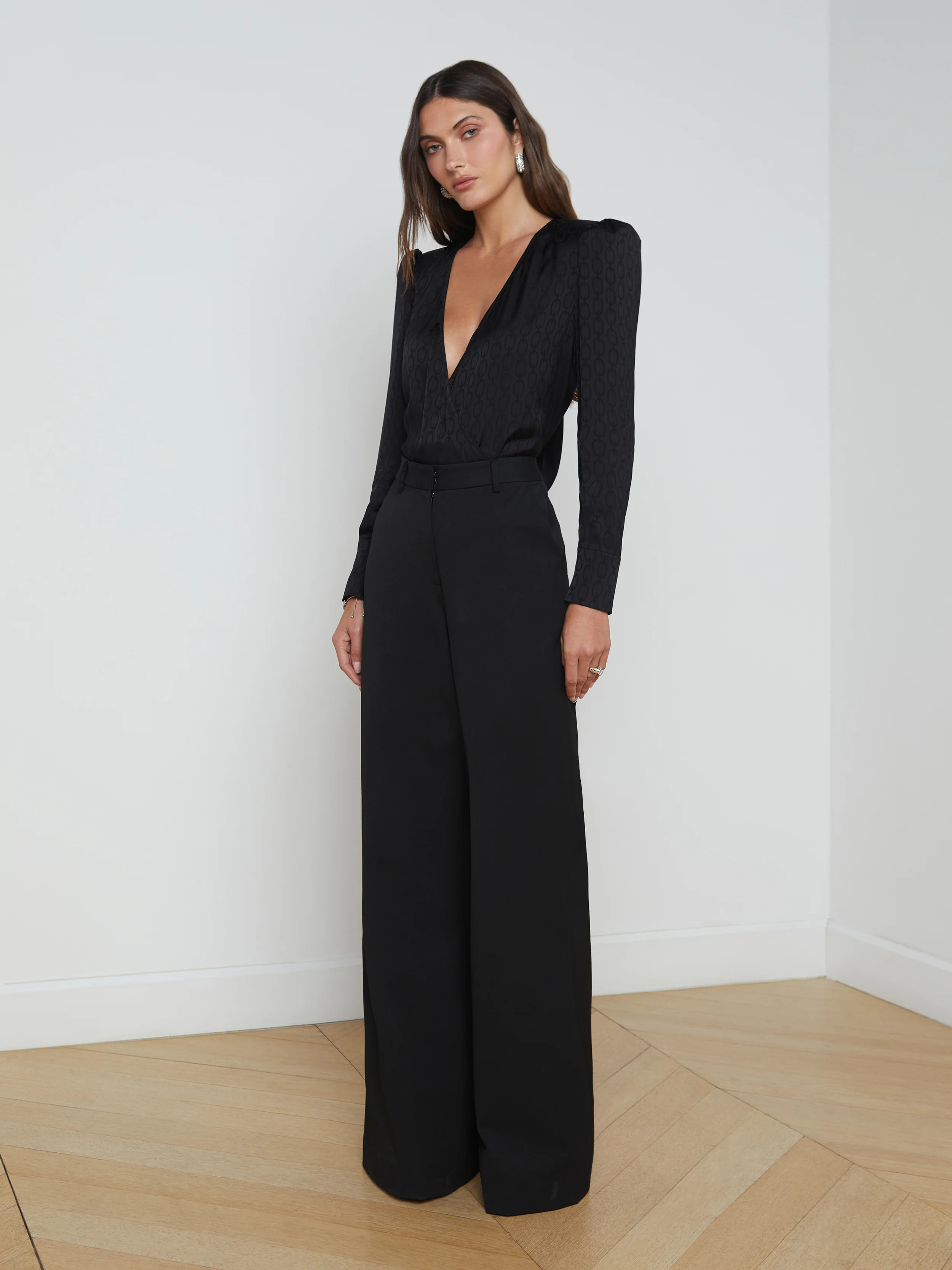L'AGENCE - Pilar Wide-Leg Pant in Classic Black | L'Agence