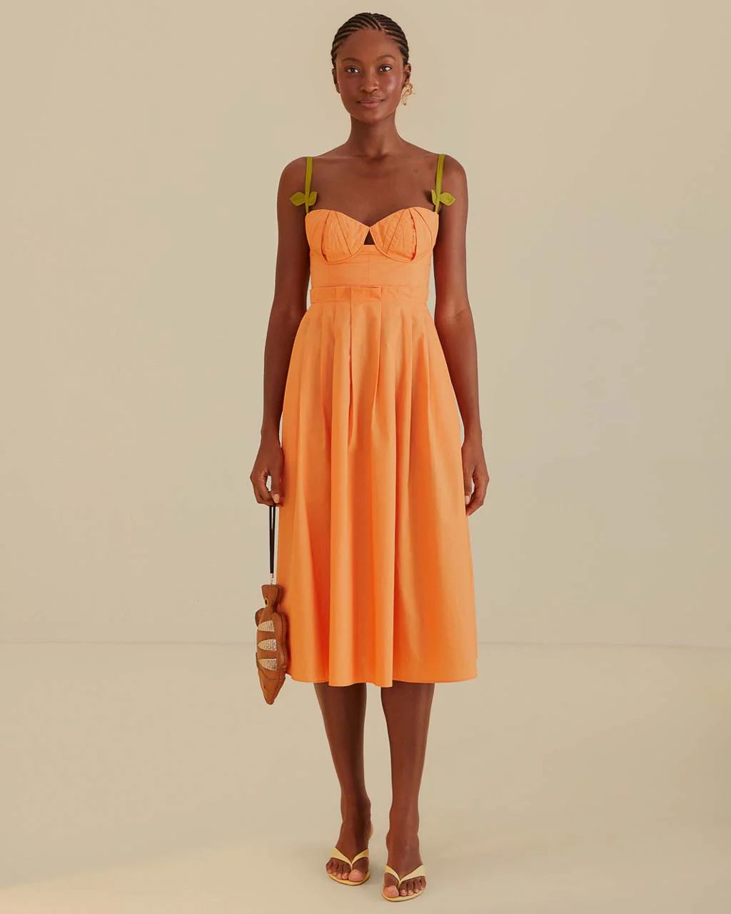 Bicolor Sleeveless Organic Cotton Midi Dress | ban.do