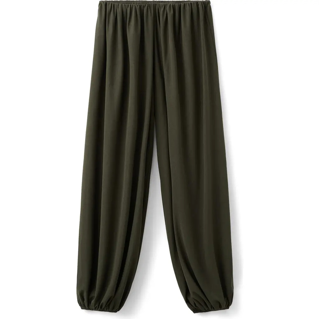 MANGO Pleated Balloon Pants in Khaki Green at Nordstrom, Size Large | Nordstrom