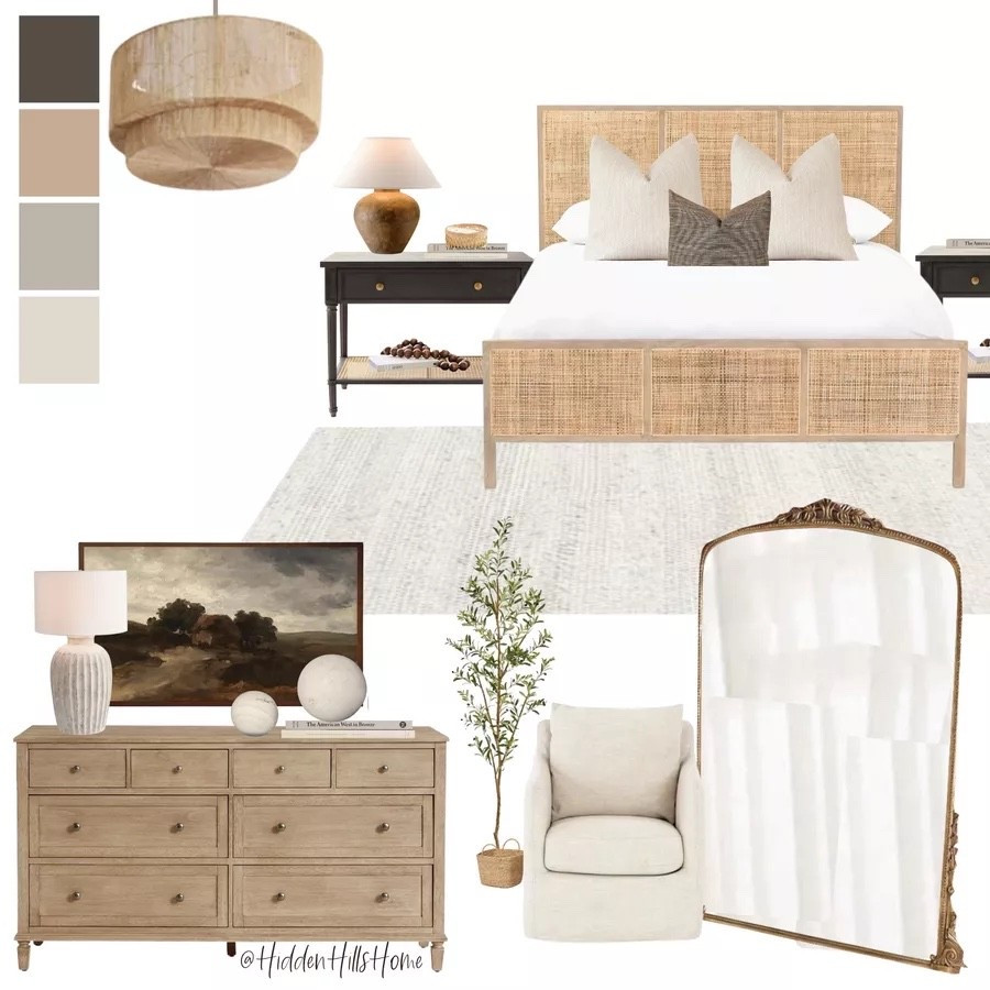 Bedroom decor, Primary bedroom, cane bed, dresser, bedroom mood board, master bedroom, bedroom floor mirror, bedroom chandelier #bedroom

#LTKHome #LTKSaleAlert #LTKSeasonal