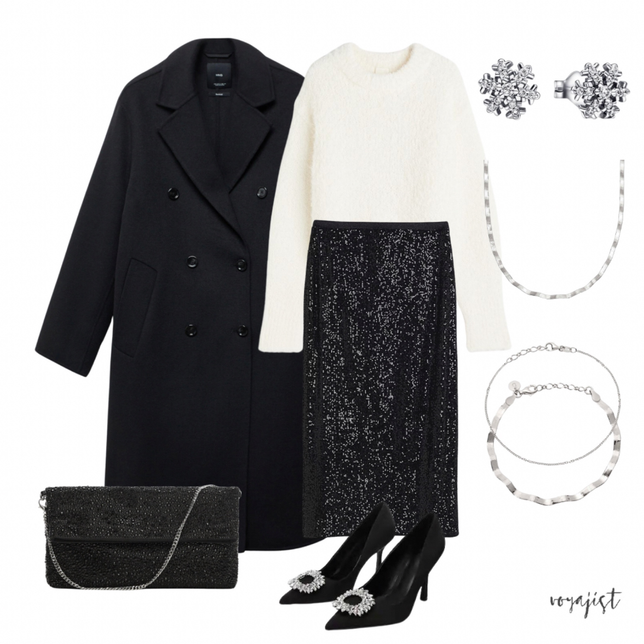 Holiday outfit ideas 🎄🫶

"Embrace the holiday magic in a cozy white jumper paired with a sparkly black skirt. Elevate the look with black heels, a chic black coat, and a must-have sparkly shoulder bag. Shine bright with festive glamour!"

Follow for more inspo 💖

#holidayoutfit #sparklyoutfit #festiveoutfits

#LTKSeasonal #LTKGiftGuide #LTKHoliday