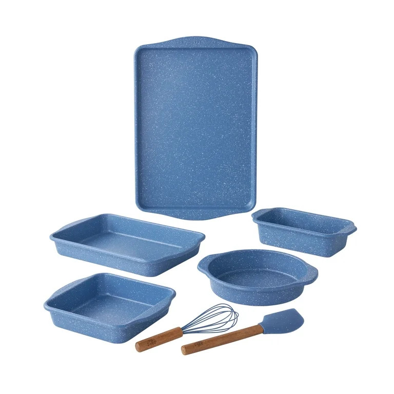 The Pioneer Woman 7-Piece Aluminized Steel Bakeware Set, Nonstick, Blue Speckle | Walmart (US)