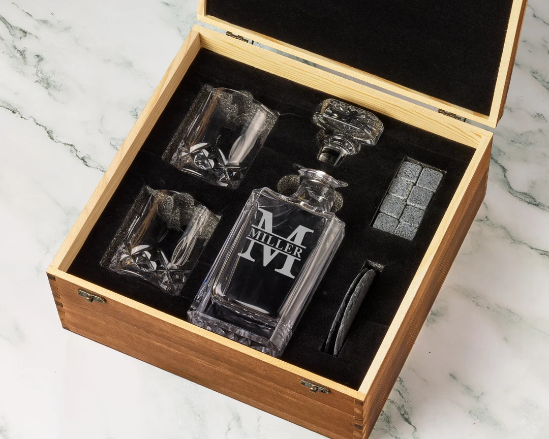 Barware Set Personalized Whiskey Decanter Set Gift for - Etsy | Etsy (US)