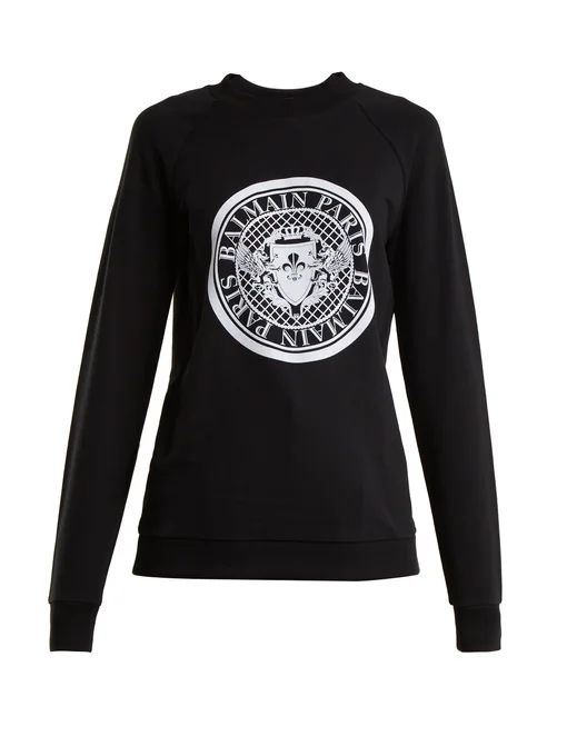 Logo-print cotton sweatshirt | Balmain | Matches (UK)