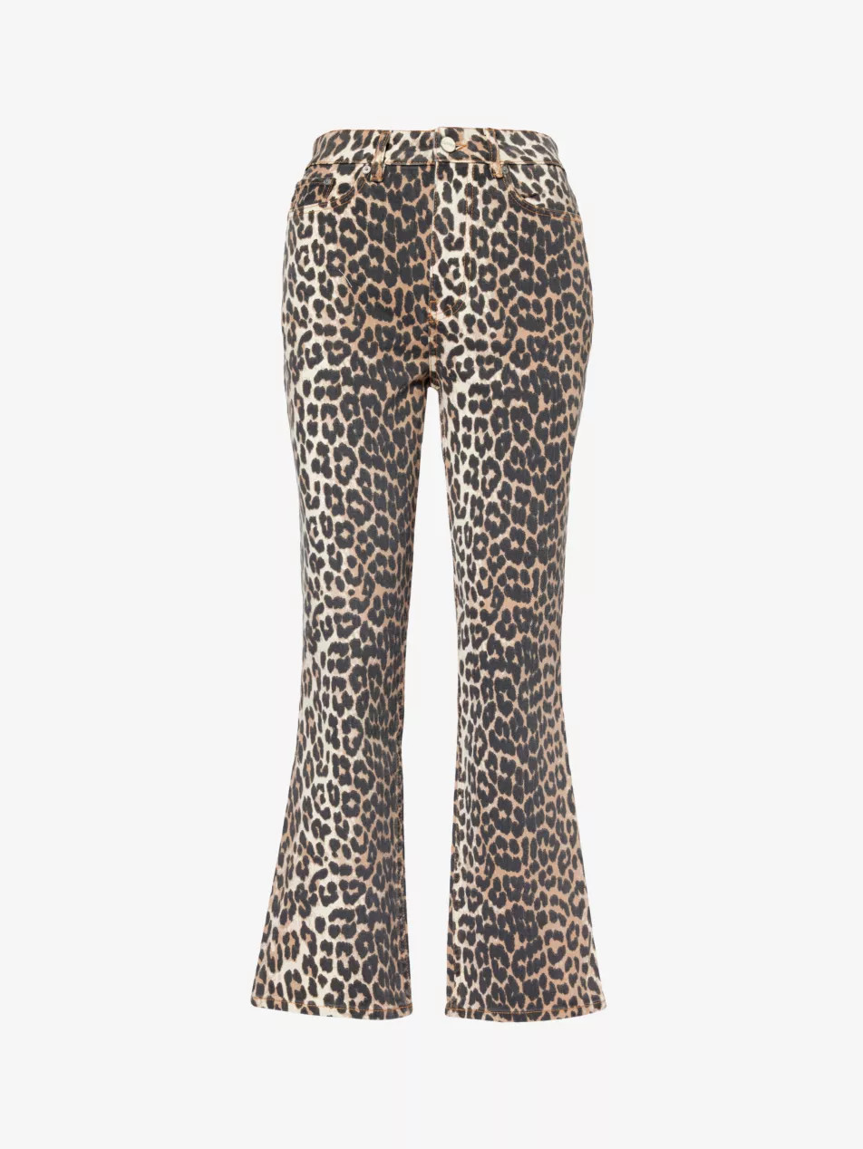 Betzy flared-leg leopard-print stretch organic-cotton jeans | Selfridges