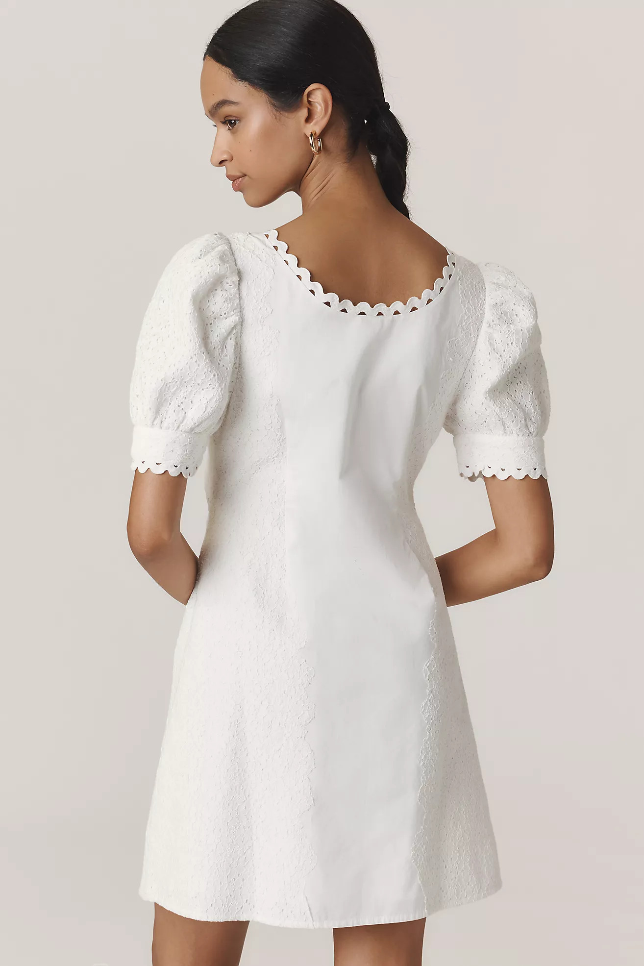 Forever That Girl Puff-Sleeve Scoop-Neck Mini Dress | Anthropologie (US)