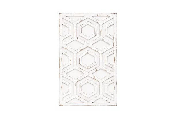 INK+IVY White Wooden Wall Art with Pattern | Ashley Homestore