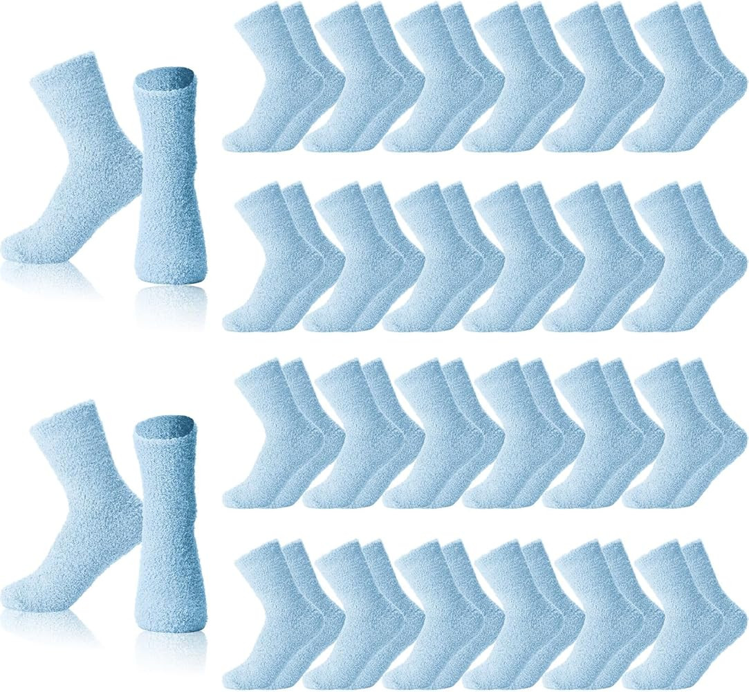 Handepo 24 Pairs Women Fuzzy Socks Bulk Winter Fluffy Socks Sleeping Slipper Socks for Home Outdo... | Amazon (US)