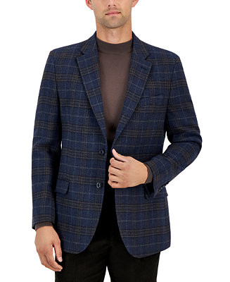 Nautica Men's Modern-Fit Plaid Tweed Sport Coat - Macy's | Macy's