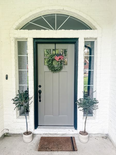 Front porch views 🇺🇸🤍

Trees are from hobby lobby for $30: Myrtle Plant In Black Pot

Front porch. Small planters. Faux plant. July fourth. American flag. 

#LTKhome #LTKSeasonal #LTKfindsunder50