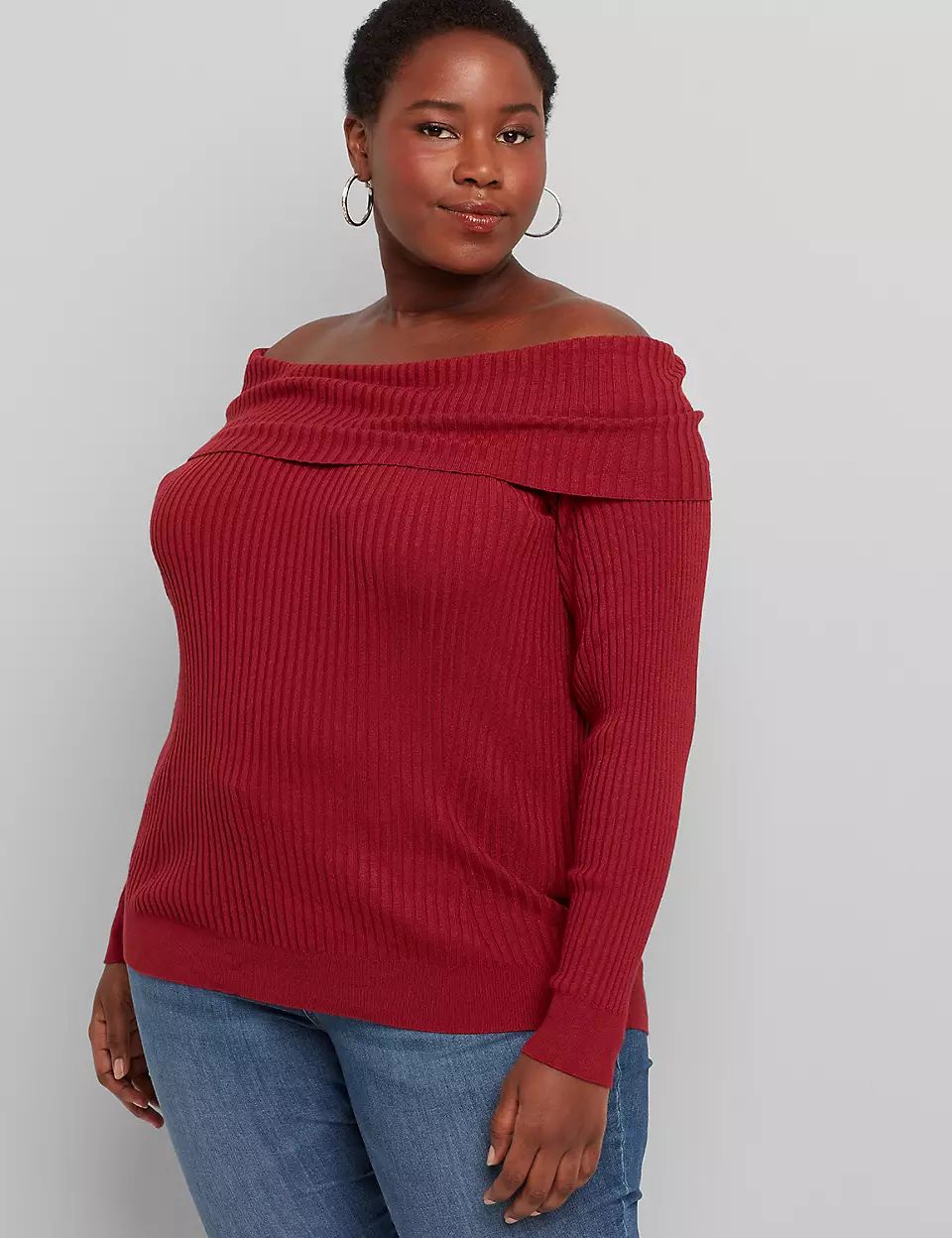 Off-The-Shoulder Pullover Sweater | Lane Bryant (US)