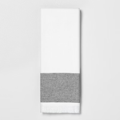 Colorblock Stripe Bath Towel Gray - Hearth & Hand™ with Magnolia | Target