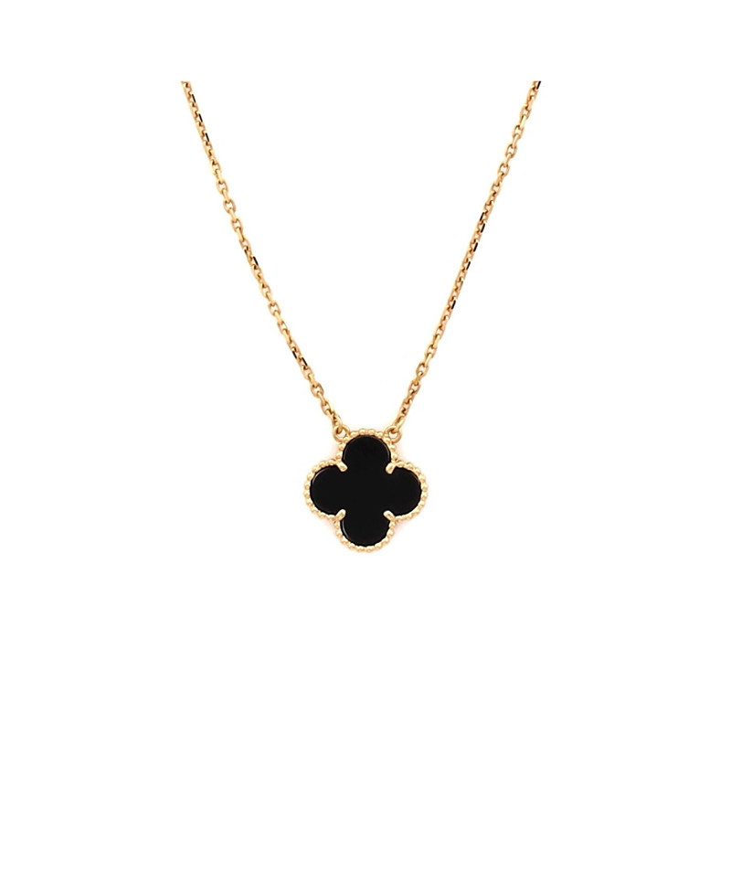 Pre-Owned Van Cleef & Arpels Vintage Alhambra Pendant Necklace 18K Gold and Onyx, 16.5 | Bloomingdale's (US)