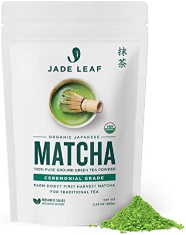 Jade Leaf Organic Matcha Green Tea Powder - Authentic Japanese Origin - Premium First Harvest Cer... | Amazon (US)