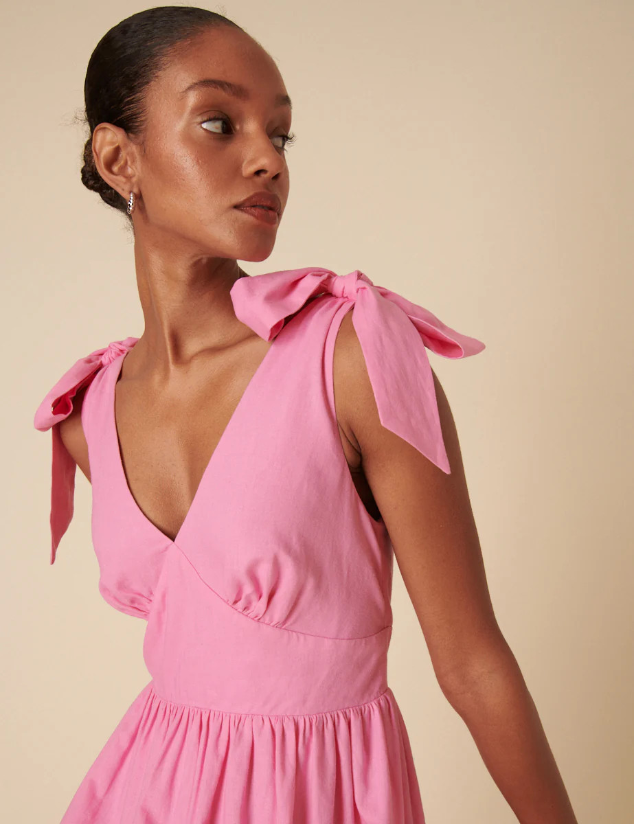Pink Tiered Coen Midi Dress | Nobody's Child