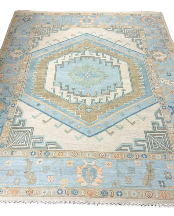 Authentic Modern Hand Knotted Oushak Rug Made to Order - Etsy | Etsy (US)