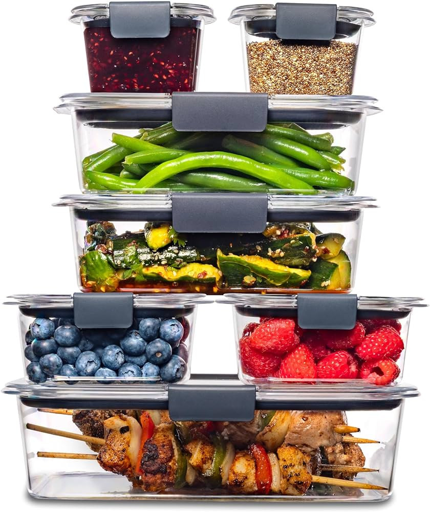 Rubbermaid Brilliance BPA Free Food Storage Containers with Lids, Airtight, for Lunch, Meal Prep,... | Amazon (US)