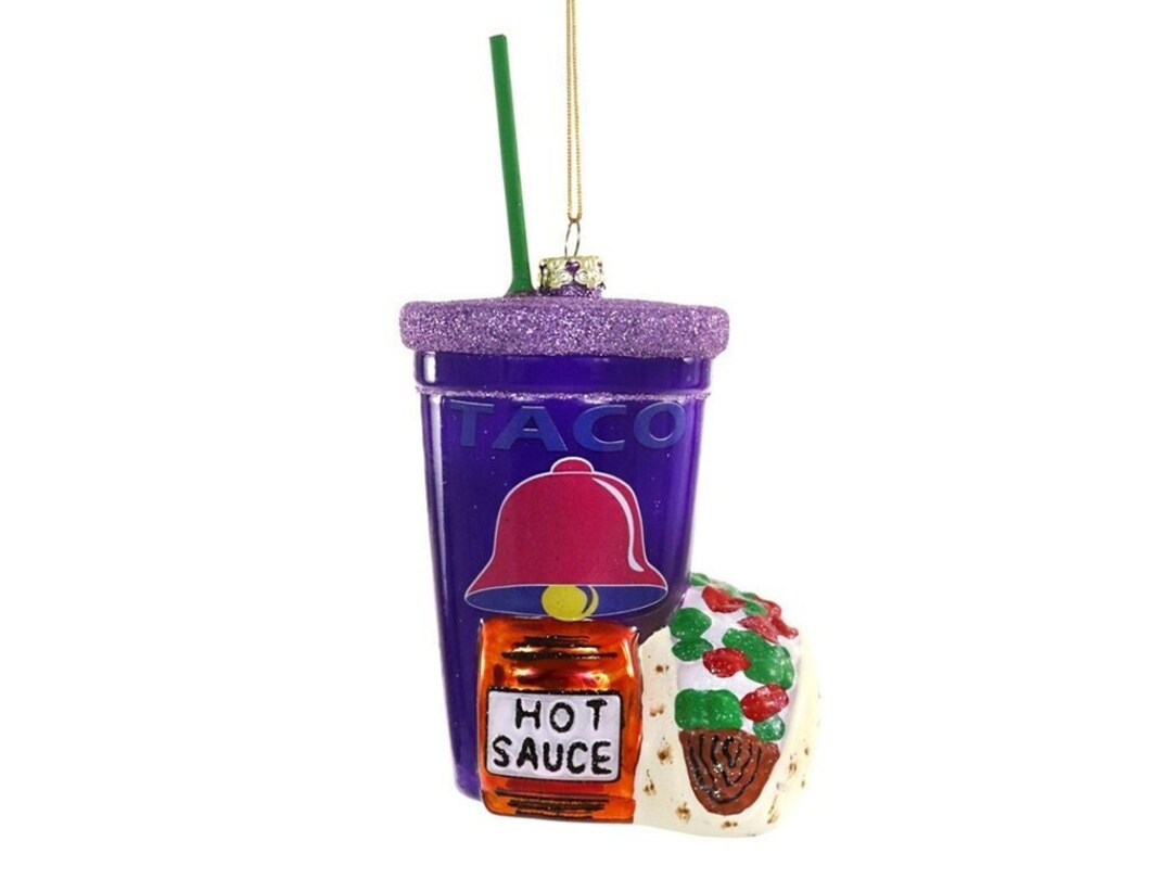 Fast Food Taco Glass Christmas Ornament - Etsy | Etsy (US)