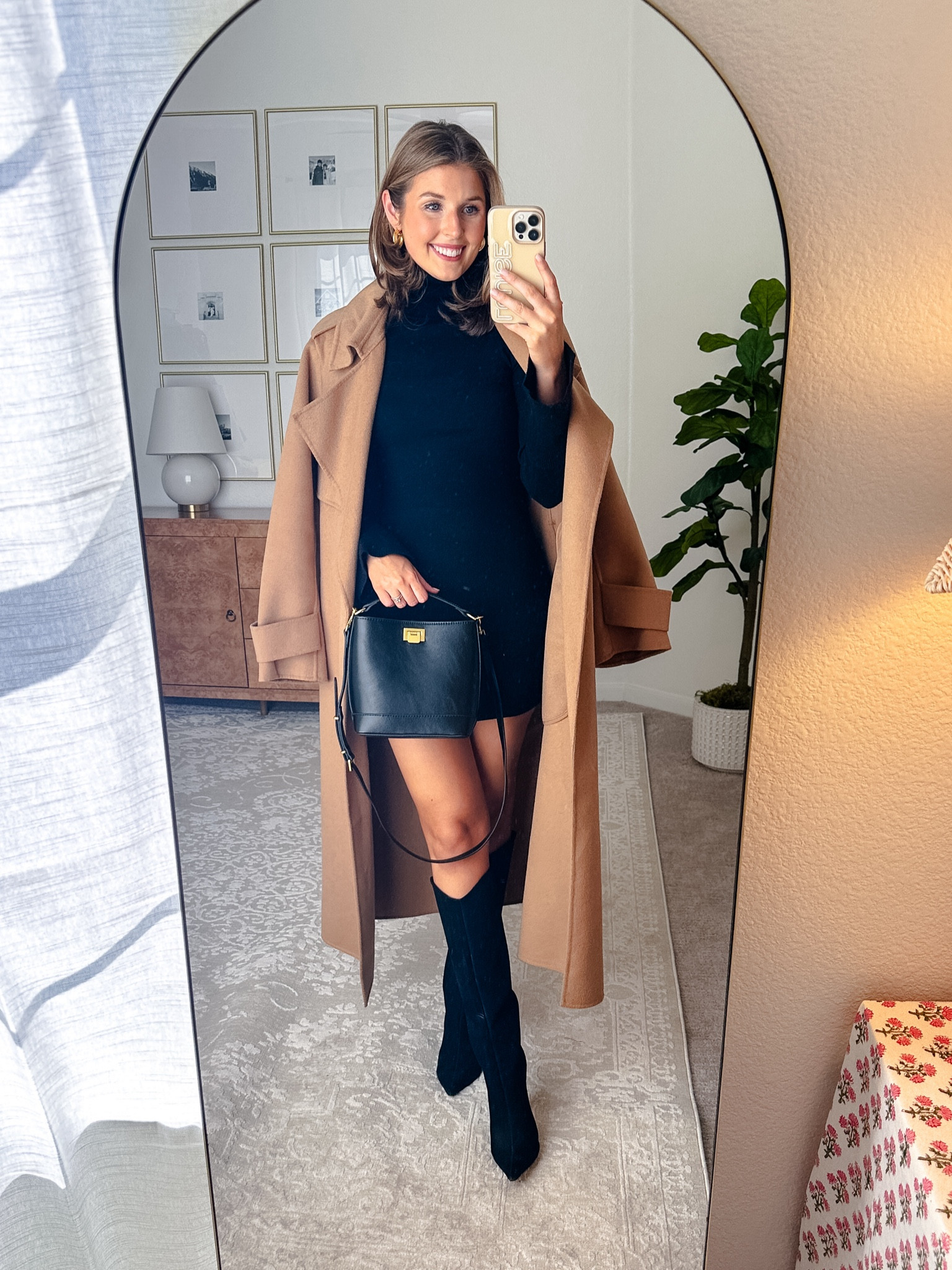 Fall date night outfit idea! Wearing an XS in dress — runs small IMO! Wearing an XS in coat, runs big!

#LTKStyleTip #LTKSeasonal
