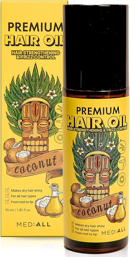 MEDIALL Premium K Beauty Hair Oil | Coconut Argan Serum for Frizzy, Damaged & Curly Hair - 1.85 F... | Amazon (US)