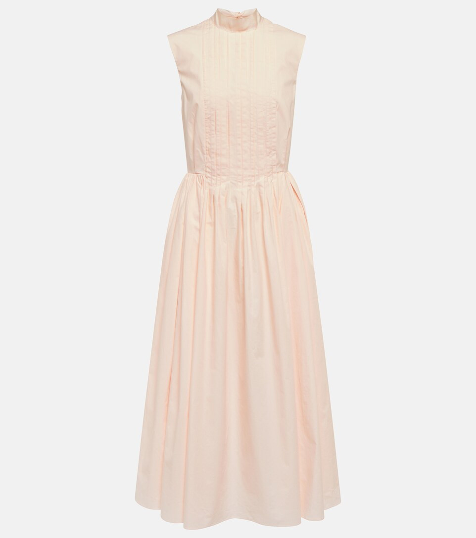 Prinesa pleated cotton midi dress | Mytheresa (US/CA)