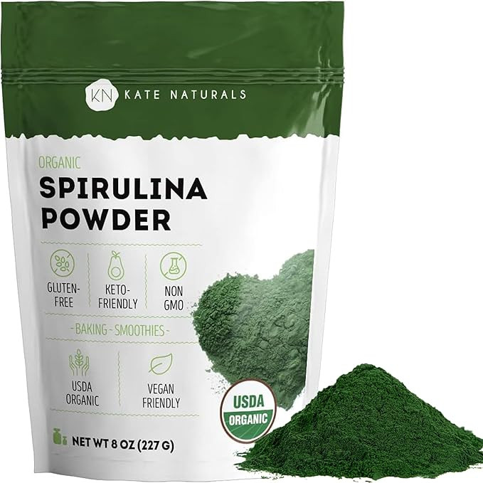 Kate Naturals Organic Spirulina Powder for Immune Support and Antioxidants. Nutrient Dense Superf... | Amazon (US)