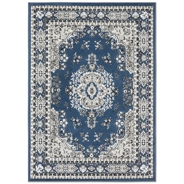 Home Dynamix Premium Sakarya Traditional Oriental Medallion Area Rug, Blue/Ivory, 5'2"x7'4" Recta... | Walmart (US)