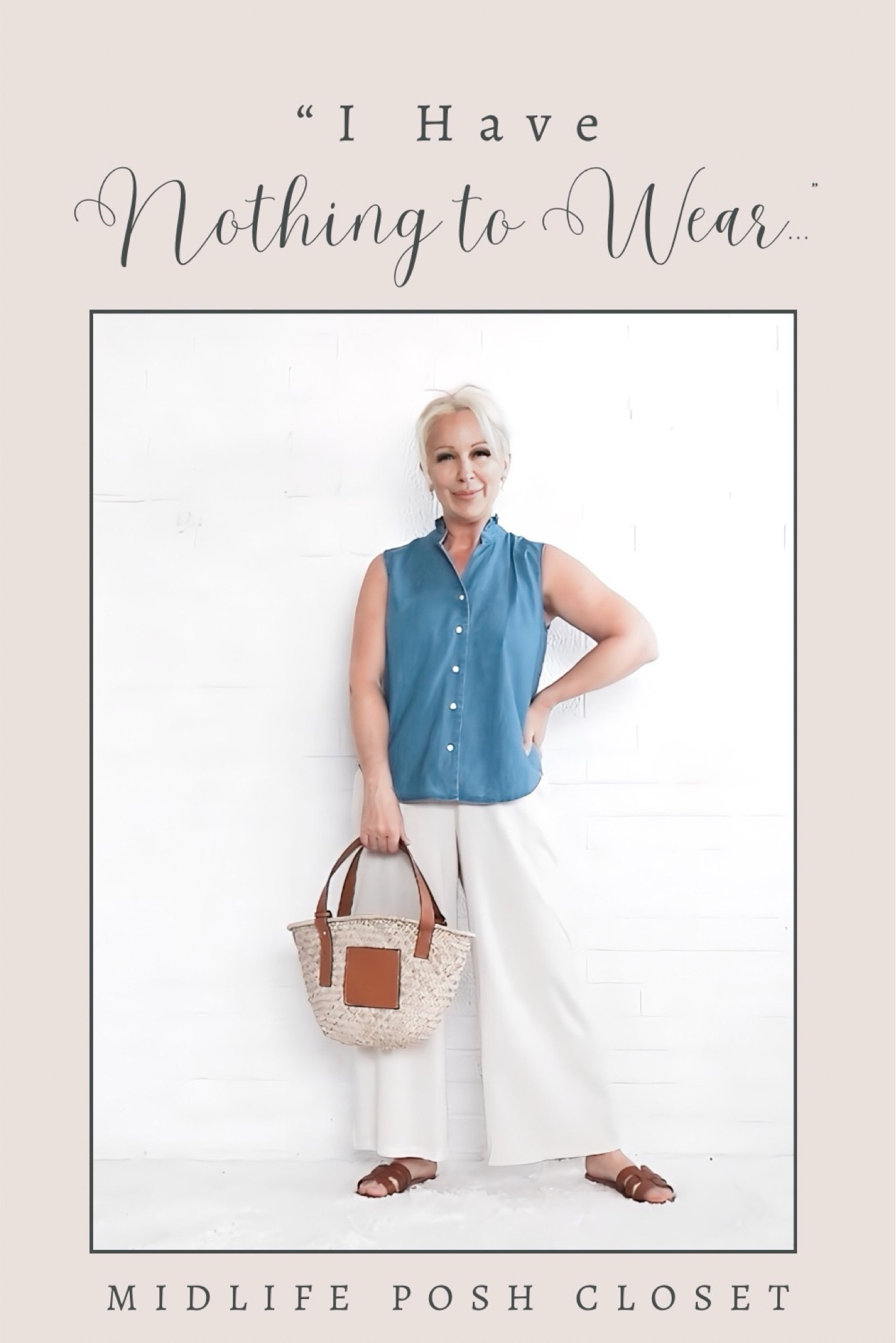“I Have NOTHING to Wear…” Oh but you DO! Start with a sleeveless chambray shirt or short sleeve chambray shirt.   Over 50 / over 60 / over 40 / minimalist / neutral / classic style 	

#LTKover40 #LTKstyletip #LTKSeasonal