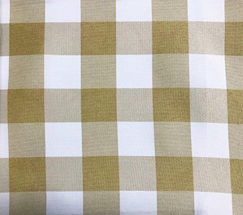 GFCC Round Check Polyester Tablecloth,Brown and White, 132-Inch | Amazon (US)