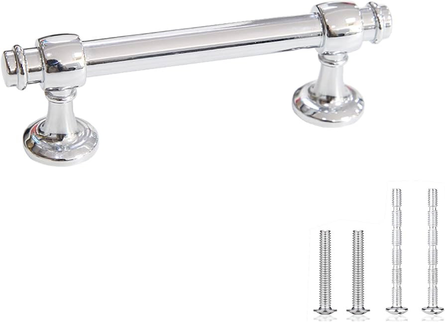 10Pack Cabinet Pull Polished Chrome Drawer Handle Zinc Alloy 3Inch (76mm) Hole Centers Kitchen Ha... | Amazon (US)
