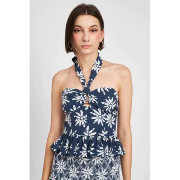 Catalina Bustier Top, Denim | The Avenue