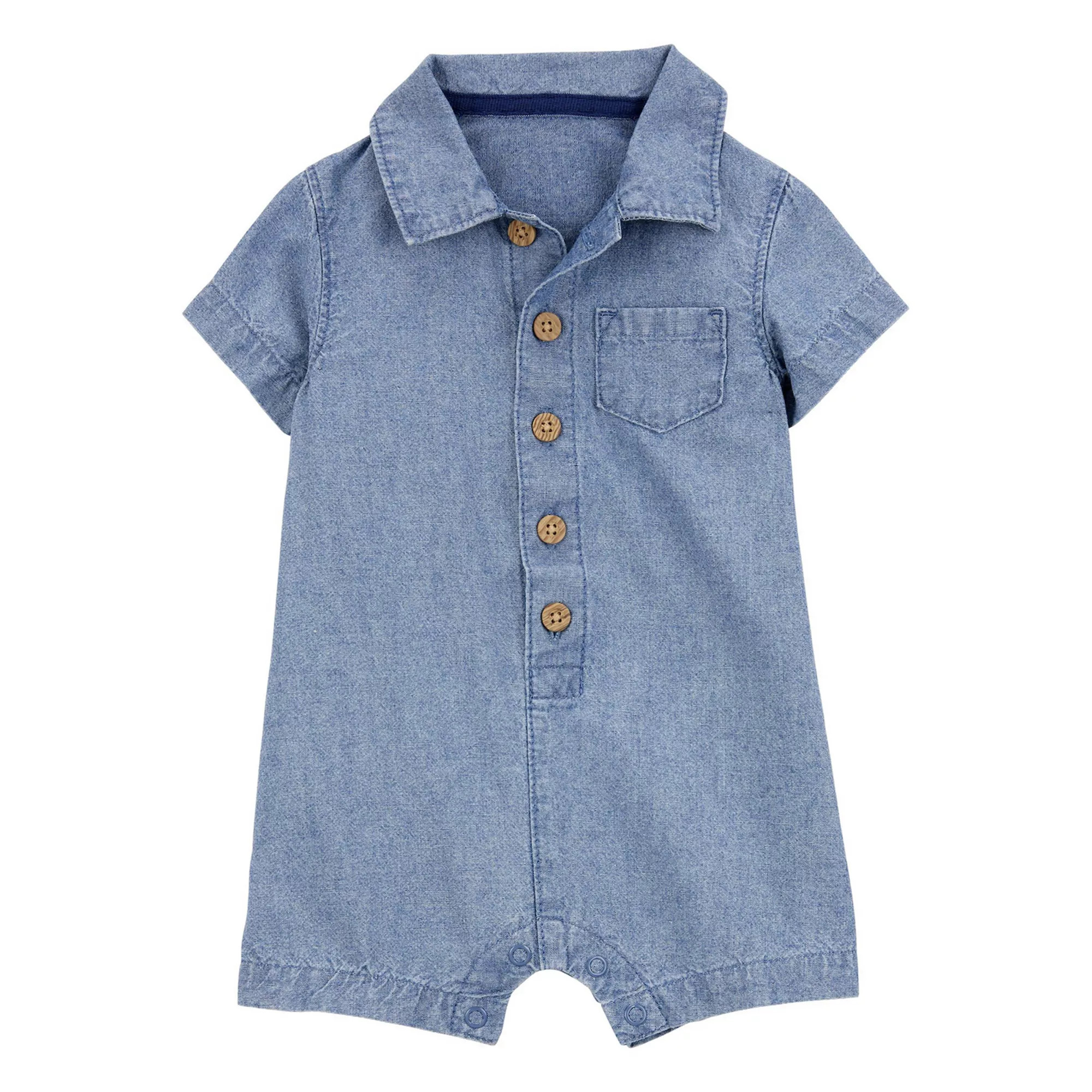 Baby Boy Carter's Chambray Polo Romper | Kohl's