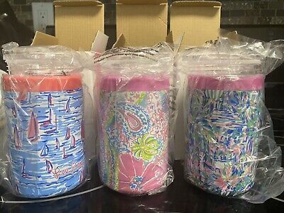 NWT Lilly Pulitzer Insulated Can Tumbler GWP Blue Ibiza Cabana Cocktail Only | eBay US