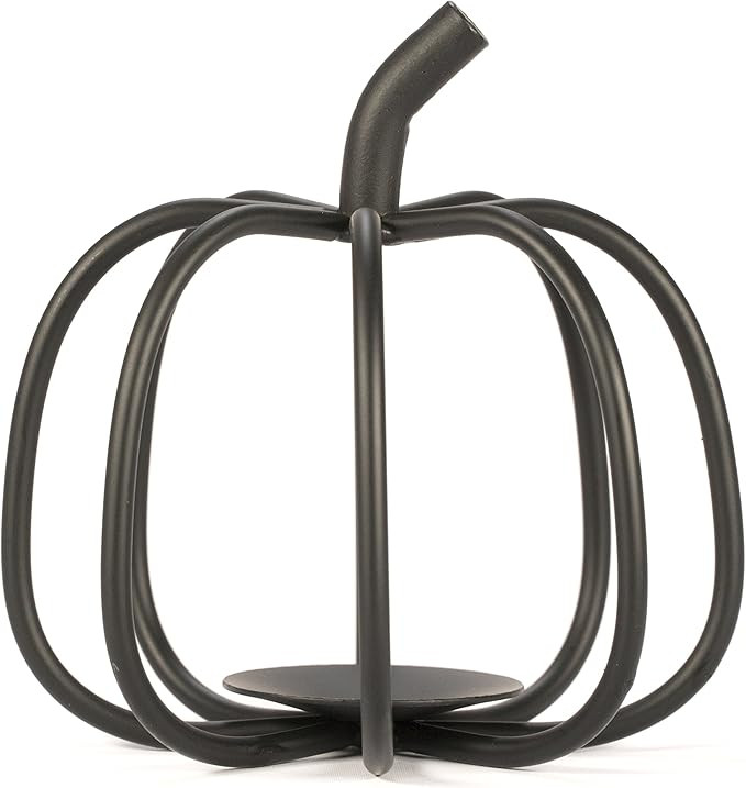 Pumpkin Candle Holder - Black Wrought Iron for Tea Light and Votive Flameless Candles - Ideal for... | Amazon (US)