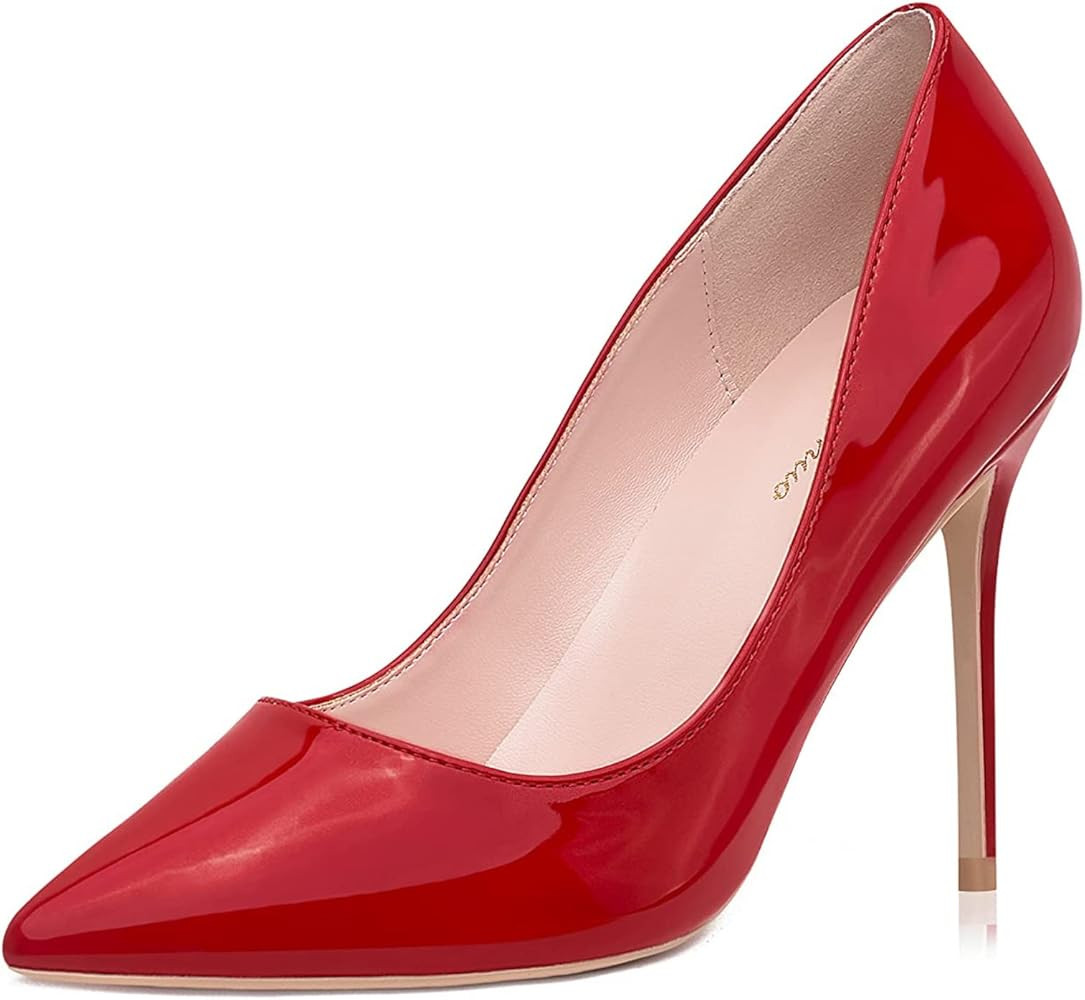 GENSHUO High Heel, 10cm/3.94 Inch Stiletto High Heel Shoes for Women Pointed Toe Party Evening Dr... | Amazon (US)