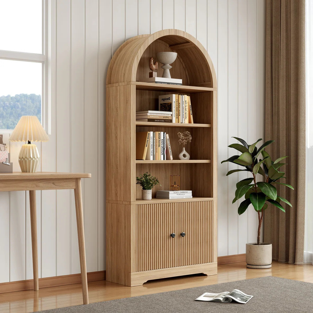 70.08"H Arched Storage Bookcase | Wayfair North America
