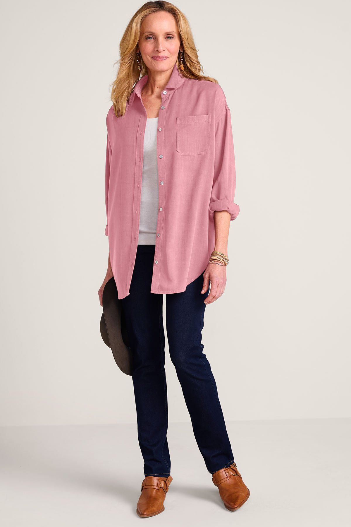 Je Veux Long Sleeve TENCEL™ Big Shirt | Soft Surroundings