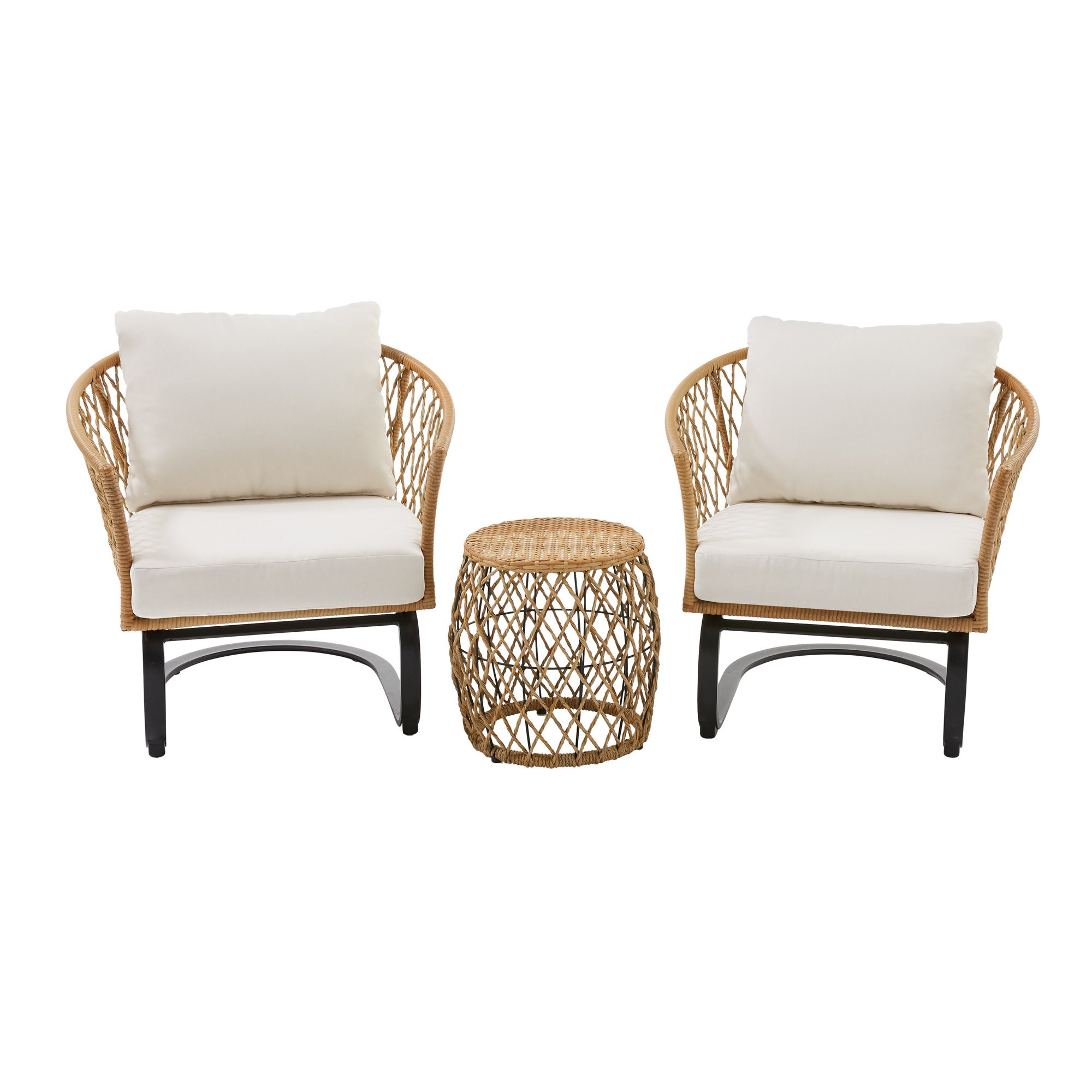 Better Homes and Gardens Ventura 3-Piece Outdoor Boho Wicker Chat Set | Walmart (US)