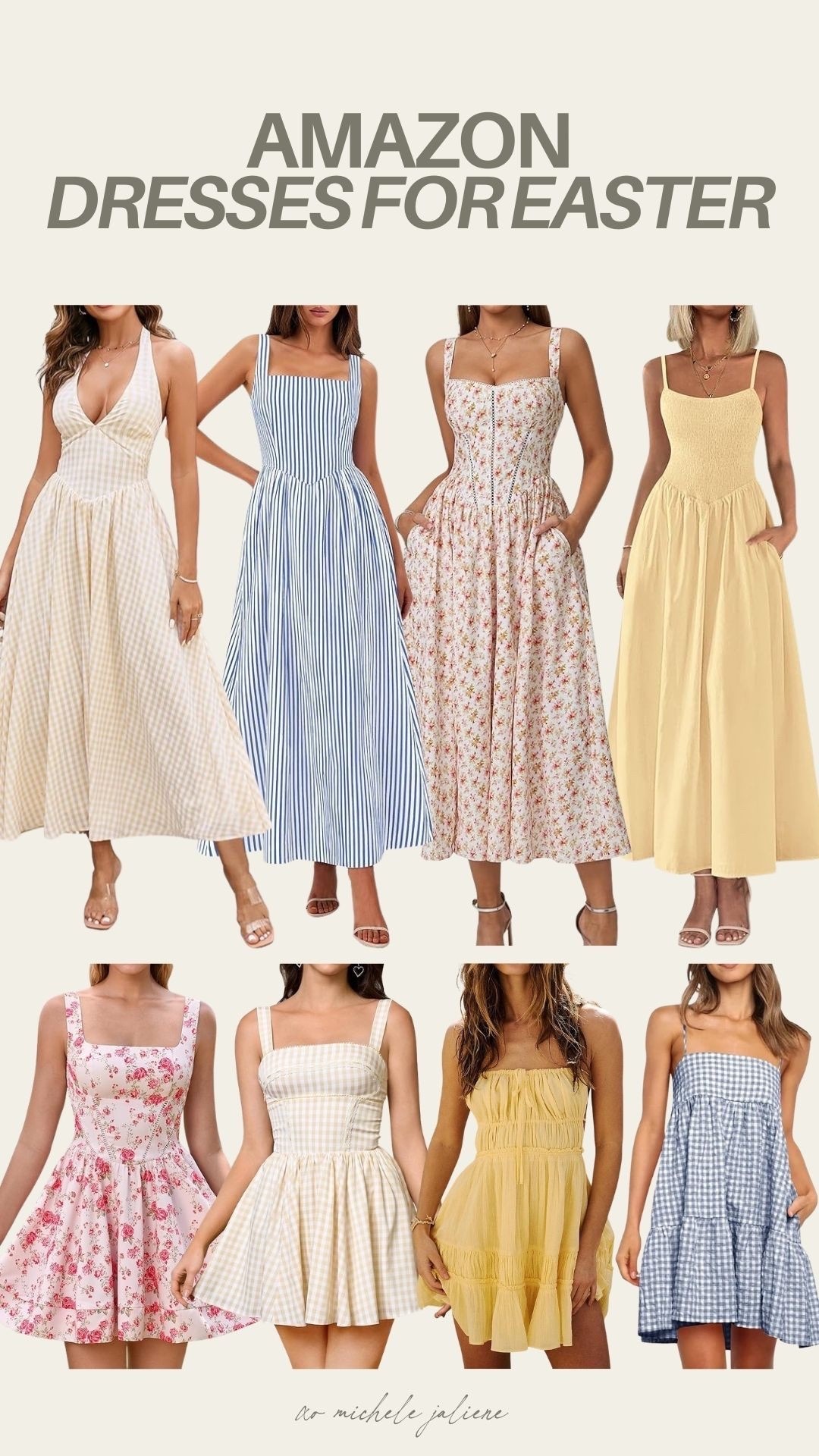 amazon dresses for easter 💛

spring fashion, easter dress, maxi dress, mini dress, sundress, finds under 50, finds under 100, michele jaliene 

 

#liketkit #LTKootd 

#LTKSeasonal
