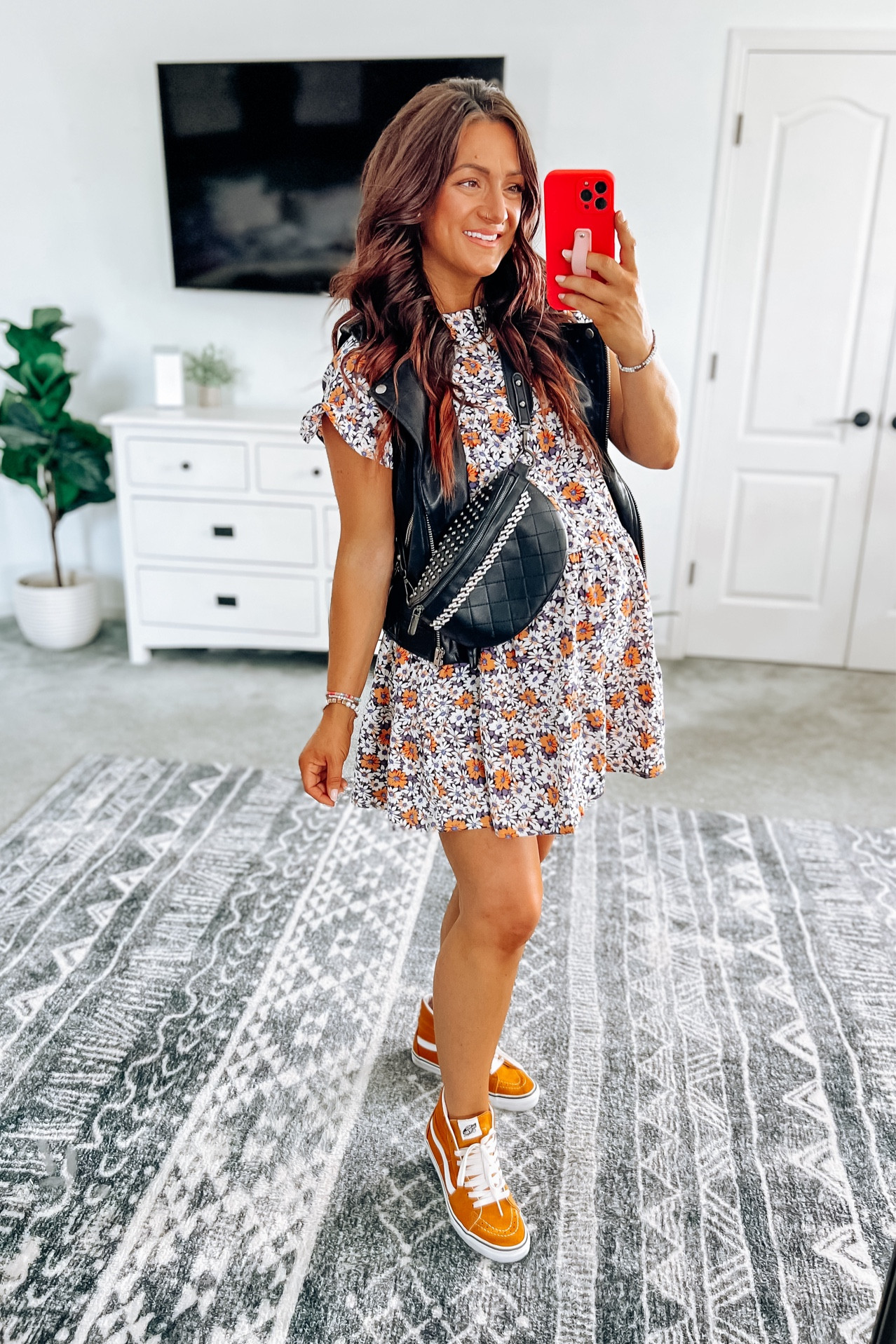 Dress and sneakers 👌 perfect non maternity bump friendly summer outfit option! In my true size. My Baublebar accessories are also 25% off now through 8/11!! No code needed (site wide sale)! 

#LTKStyleTip #LTKBump #LTKSaleAlert