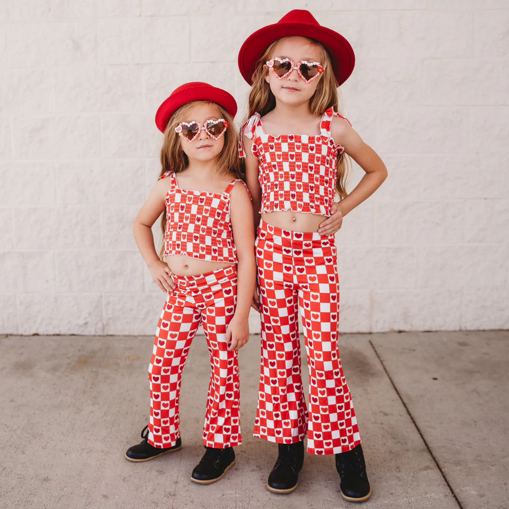 LOVE CHECKZZZ EXCLUSIVE DREAM SMOCKED FLARE SET | Dream Big Little Co.