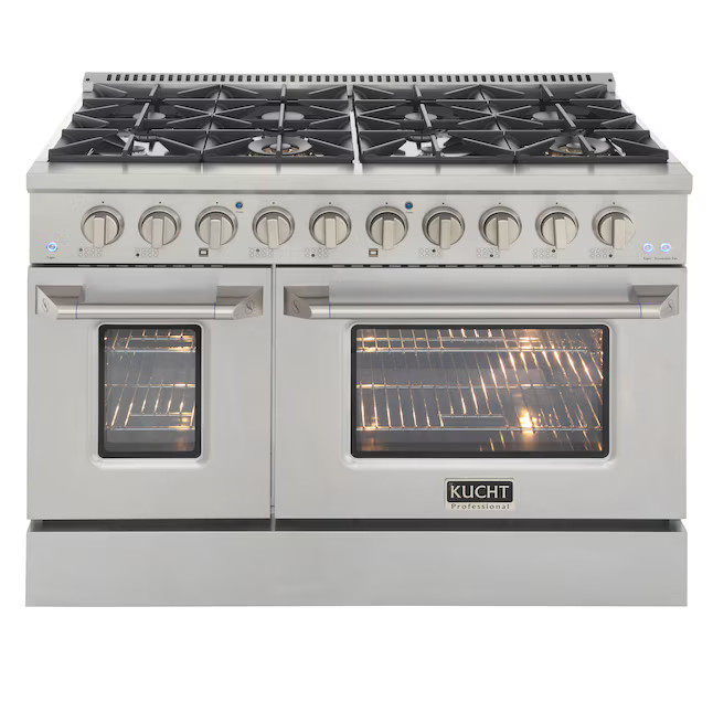 Kucht  Professional 48-in 8 Burners 4.2-cu ft / 2.5-cu ft Convection Oven Freestanding Double Ov... | Lowe's