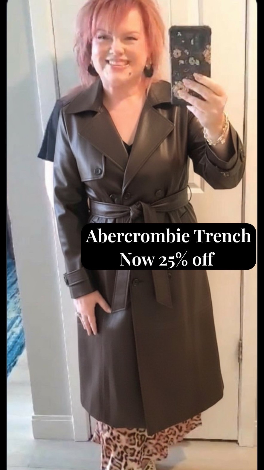 This beautiful vegan leather trench from @Abercrombie and Fitch is amazing - and 25% Off through 9/29. Just click through below, copy promo code, shop, and paste at checkout. The code will cover other items in your cart, and stack on sale items. 🥳💖

A&F doesn’t carry plus sizes, but does go up to xxl, which is roughly equivalent to a 2/3X. That’s what I’m wearing in the jacket, and I normally wear a 2x in tops. 

Fall fashion, leather coat #ltkxaf #ltksalealert #ltkstyletip #LTKFallSale 

#LTKMidsize #LTKPlusSize