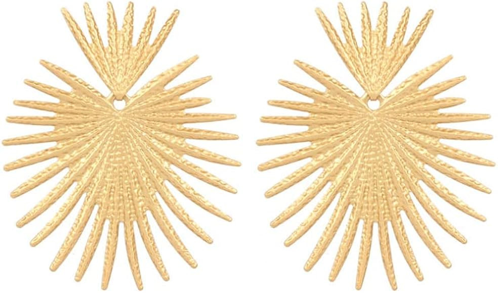 Gold star earrings, celestial earrings, metal star earrings, geometric earrings, statement earrin... | Amazon (US)