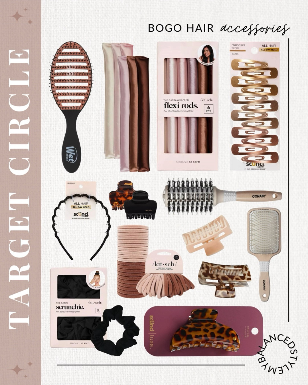 Target circle sale hair accessories bogo

claw clips and hair claws
silk scrunchies and hair ties
headbands and padded styles
hair bows and ribbon clips
bobby pins and styling clips
minimalist metal hair clips
ponytail holders and elastics
bridal and pearl hair accessories
beaded and statement hair clips

#LTKBeauty #LTKSeasonal #LTKSaleAlert